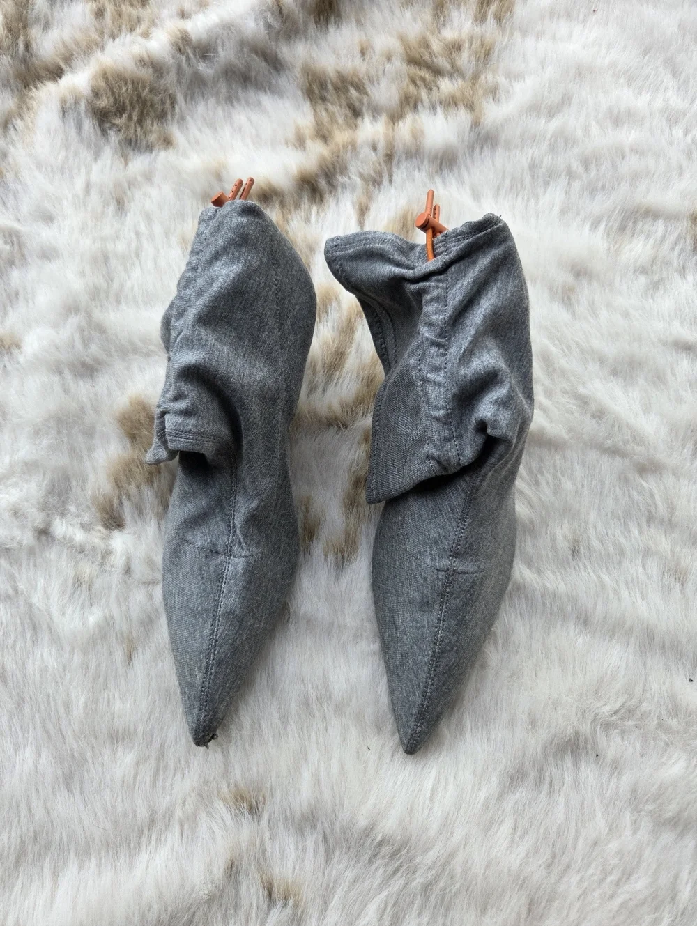 Zara Fabric Kitten Heel Ankle Boots in FEATHER GREY Size 40/ 9.5 - Picture 6 of 10